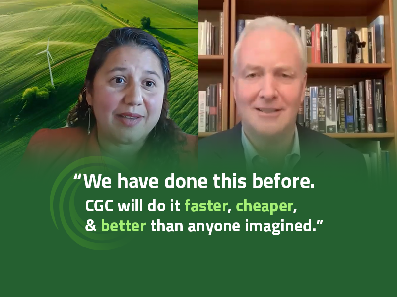 Jessie Buendia and U.S. Senator Chris Van Hollen in the CGC webinar